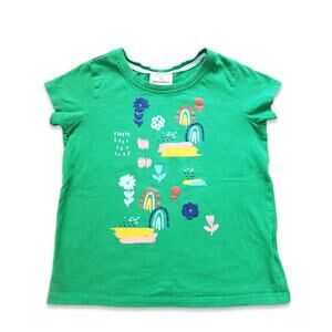 Hanna Andersson Girls 8 Doodle Print Green Graphic Tee